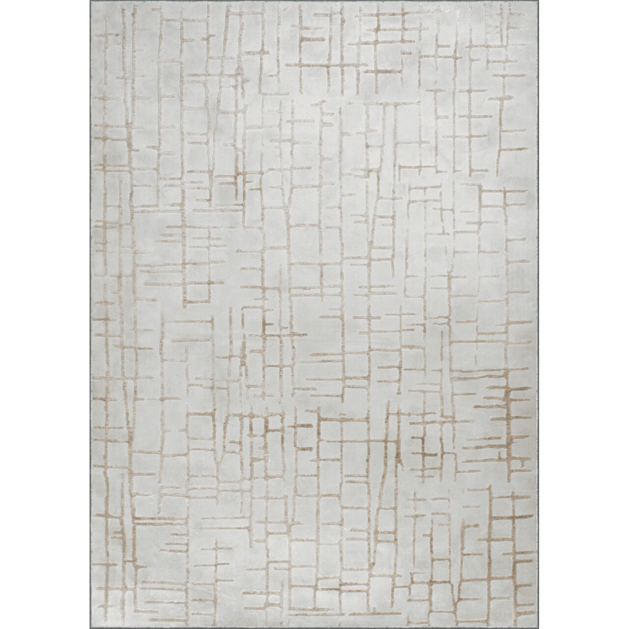Signature Home Collection Geometric Rectangular Area Throw Rug - 3.25' x 5' - Gray and Beige